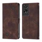 For TCL 505 Skin Feel Embossed Leather Phone Case(Brown) - 2