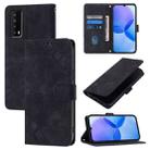 For TCL Stylus 5G Skin Feel Embossed Leather Phone Case(Black) - 1