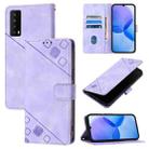 For TCL Stylus 5G Skin Feel Embossed Leather Phone Case(Light Purple) - 1