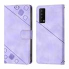 For TCL Stylus 5G Skin Feel Embossed Leather Phone Case(Light Purple) - 2