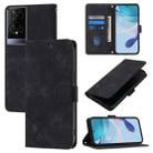 For TCL 50 XE Skin Feel Embossed Leather Phone Case(Black) - 1