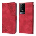 For TCL 50 XE Skin Feel Embossed Leather Phone Case(Red) - 2