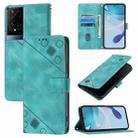 For TCL 50 XE Skin Feel Embossed Leather Phone Case(Green) - 1