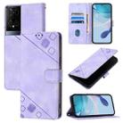 For TCL 50 XE Skin Feel Embossed Leather Phone Case(Light Purple) - 1