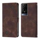 For TCL 50 XE Skin Feel Embossed Leather Phone Case(Brown) - 2