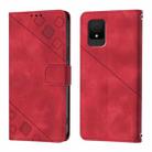 For TCL 502 Skin Feel Embossed Leather Phone Case(Red) - 2