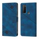 For TCL 30 XL T701DL Skin Feel Embossed Leather Phone Case(Blue) - 3