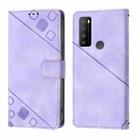 For TCL 30 XL T701DL Skin Feel Embossed Leather Phone Case(Light Purple) - 3