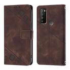 For TCL 30 XL T701DL Skin Feel Embossed Leather Phone Case(Brown) - 3