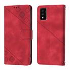 For TCL 30T T603DL Skin Feel Embossed Leather Phone Case(Red) - 3