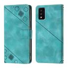 For TCL 30T T603DL Skin Feel Embossed Leather Phone Case(Green) - 3