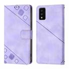 For TCL 30T T603DL Skin Feel Embossed Leather Phone Case(Light Purple) - 3