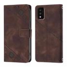 For TCL 30T T603DL Skin Feel Embossed Leather Phone Case(Brown) - 3