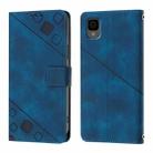 For TCL 30Z T602DL Skin Feel Embossed Leather Phone Case(Blue) - 3