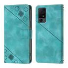 For TCL 40 XL / 40 T T608DL Skin Feel Embossed Leather Phone Case(Green) - 3