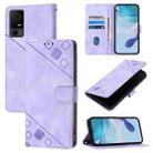 For TCL 40 XL / 40 T T608DL Skin Feel Embossed Leather Phone Case(Light Purple) - 1