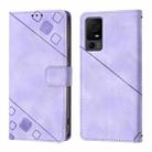 For TCL 40 XL / 40 T T608DL Skin Feel Embossed Leather Phone Case(Light Purple) - 3