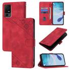 For TCL 50 LE 5G Skin Feel Embossed Leather Phone Case(Red) - 1