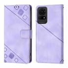 For TCL 50 LE 5G Skin Feel Embossed Leather Phone Case(Light Purple) - 3