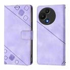 For TCL 60 SE NxtPaper / 605 Skin Feel Embossed Leather Phone Case(Light Purple) - 2