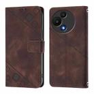 For TCL 60 SE NxtPaper / 605 Skin Feel Embossed Leather Phone Case(Brown) - 2