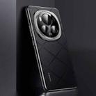 For Honor Magic6 Plain Leather PC Phone Case(Black) - 1
