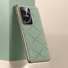 For Honor 100 Plain Leather PC Phone Case(Green) - 1