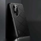 For Honor 100 Pro Plain Leather PC Phone Case(Black) - 1