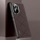 For Honor 300 Plain Leather PC Phone Case(Brown) - 1