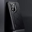 For Honor 300 Pro Plain Leather PC Phone Case(Black) - 1