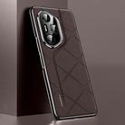 For Honor 300 Pro Plain Leather PC Phone Case(Brown) - 1