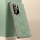 For Honor 300 Ultra Plain Leather PC Phone Case(Green) - 1