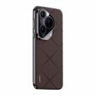 For Huawei Pura 70 Plain Leather PC Phone Case(Brown) - 1