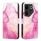For Tecno Camon 20 Premier 5G CK9N PT003 Marble Pattern Flip Leather Phone Case(Pink Purple Gold) - 2