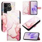 For Tecno Camon 20 Premier 5G CK9N PT003 Marble Pattern Flip Leather Phone Case(Rose Gold) - 1