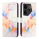 For Tecno Camon 20 Premier 5G CK9N PT003 Marble Pattern Flip Leather Phone Case(Galaxy Marble White) - 2