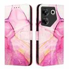 For Tecno Camon 20 Pro 5G PT003 Marble Pattern Flip Leather Phone Case(Pink Purple Gold) - 2