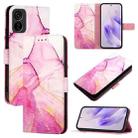 For Tecno Pop 6C / Itel A18 PT003 Marble Pattern Flip Leather Phone Case(Pink Purple Gold) - 1