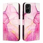 For Tecno Pop 6C / Itel A18 PT003 Marble Pattern Flip Leather Phone Case(Pink Purple Gold) - 2