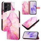 For Tecno Pova 5 4G PT003 Marble Pattern Flip Leather Phone Case(Pink Purple Gold) - 1