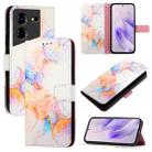 For Tecno Pova 5 4G PT003 Marble Pattern Flip Leather Phone Case(Galaxy Marble White) - 1