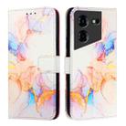 For Tecno Pova 5 4G PT003 Marble Pattern Flip Leather Phone Case(Galaxy Marble White) - 2