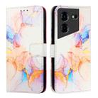 For Tecno Pova 5 Pro 5G PT003 Marble Pattern Flip Leather Phone Case(Galaxy Marble White) - 2