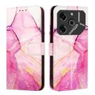 For Tecno Pova 6 5G PT003 Marble Pattern Flip Leather Phone Case(Pink Purple Gold) - 2