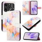 For Tecno Pova 6 5G PT003 Marble Pattern Flip Leather Phone Case(Galaxy Marble White) - 1