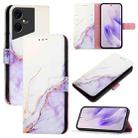 For Tecno Pova Neo 3 PT003 Marble Pattern Flip Leather Phone Case(White Purple) - 1