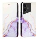 For Tecno Pova Neo 3 PT003 Marble Pattern Flip Leather Phone Case(White Purple) - 2