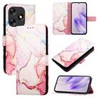 For Tecno Spark 10 4G PT003 Marble Pattern Flip Leather Phone Case(Rose Gold) - 1