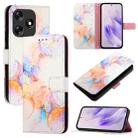 For Tecno Spark 10 4G PT003 Marble Pattern Flip Leather Phone Case(Galaxy Marble White) - 1