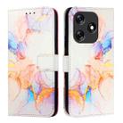 For Tecno Spark 10 4G PT003 Marble Pattern Flip Leather Phone Case(Galaxy Marble White) - 2